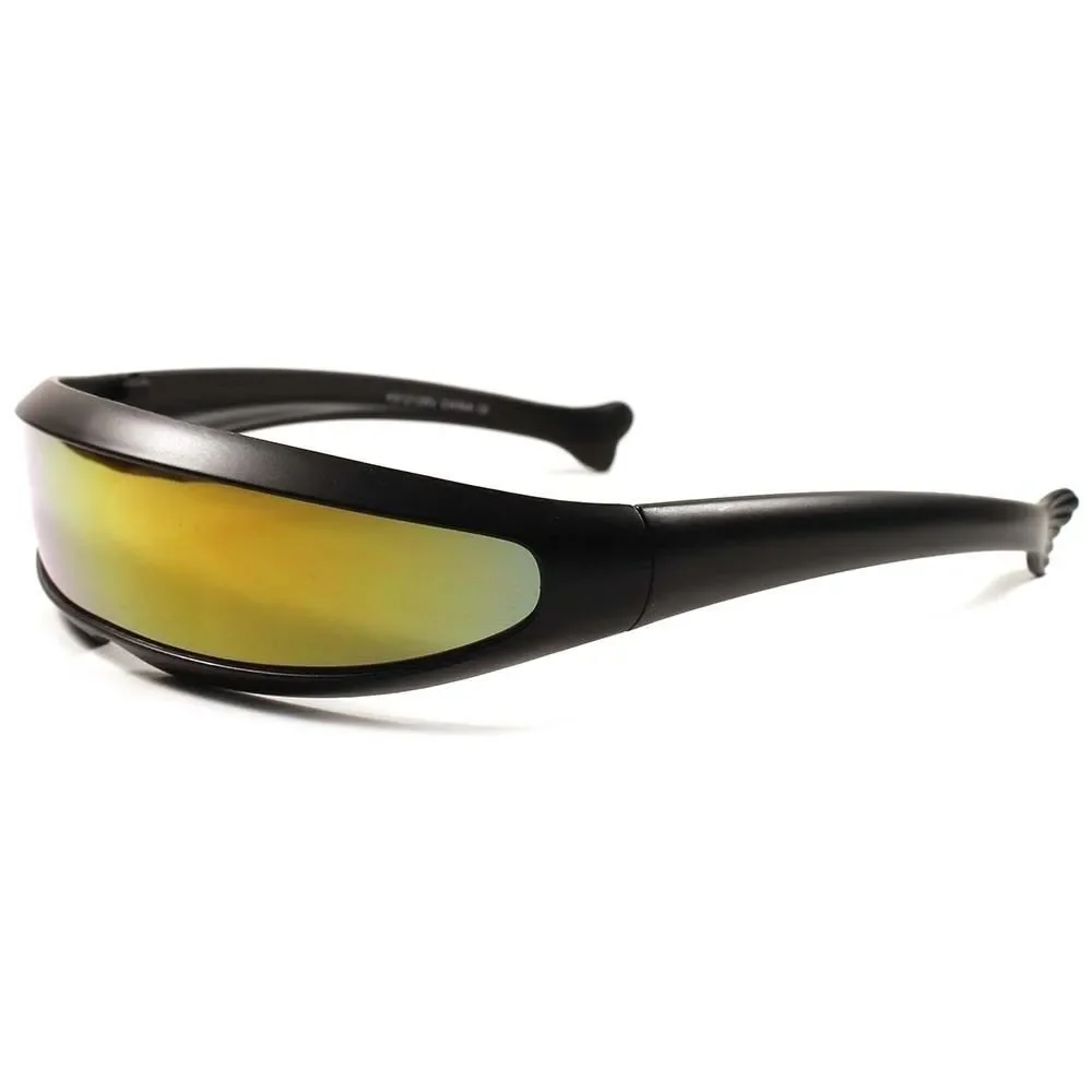 Red Yellow Mirror Lens Alien Space Costume Cyclops Futuristic Novelty Sunglasses